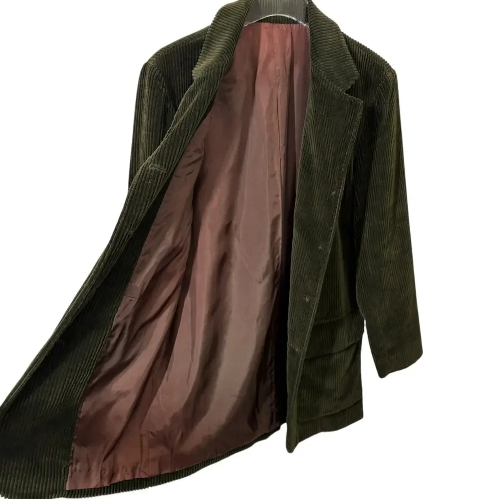 J. Crew Men's Size S Green Corduroy Jacket Fall Academia‎ Oxford Office Fall